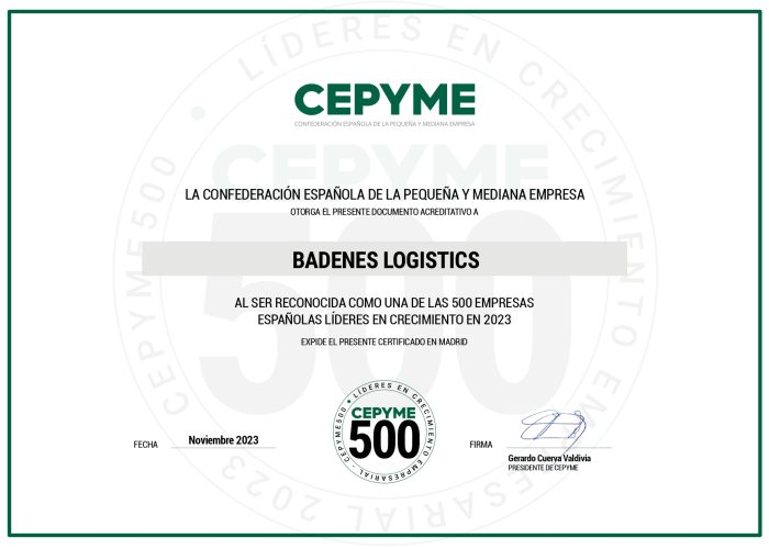 11certificados_cepyme500_Badenes_Logistics