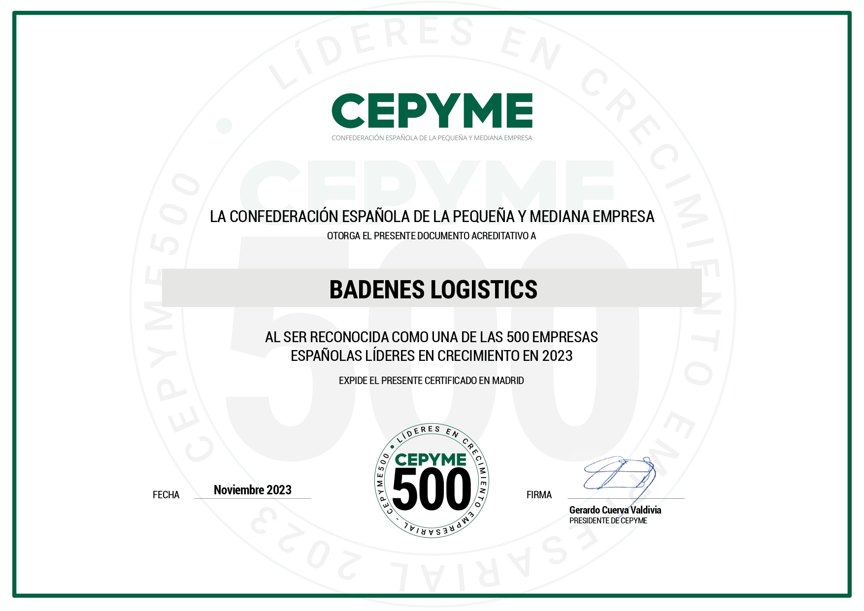 11certificados_cepyme500_Badenes_Logistics